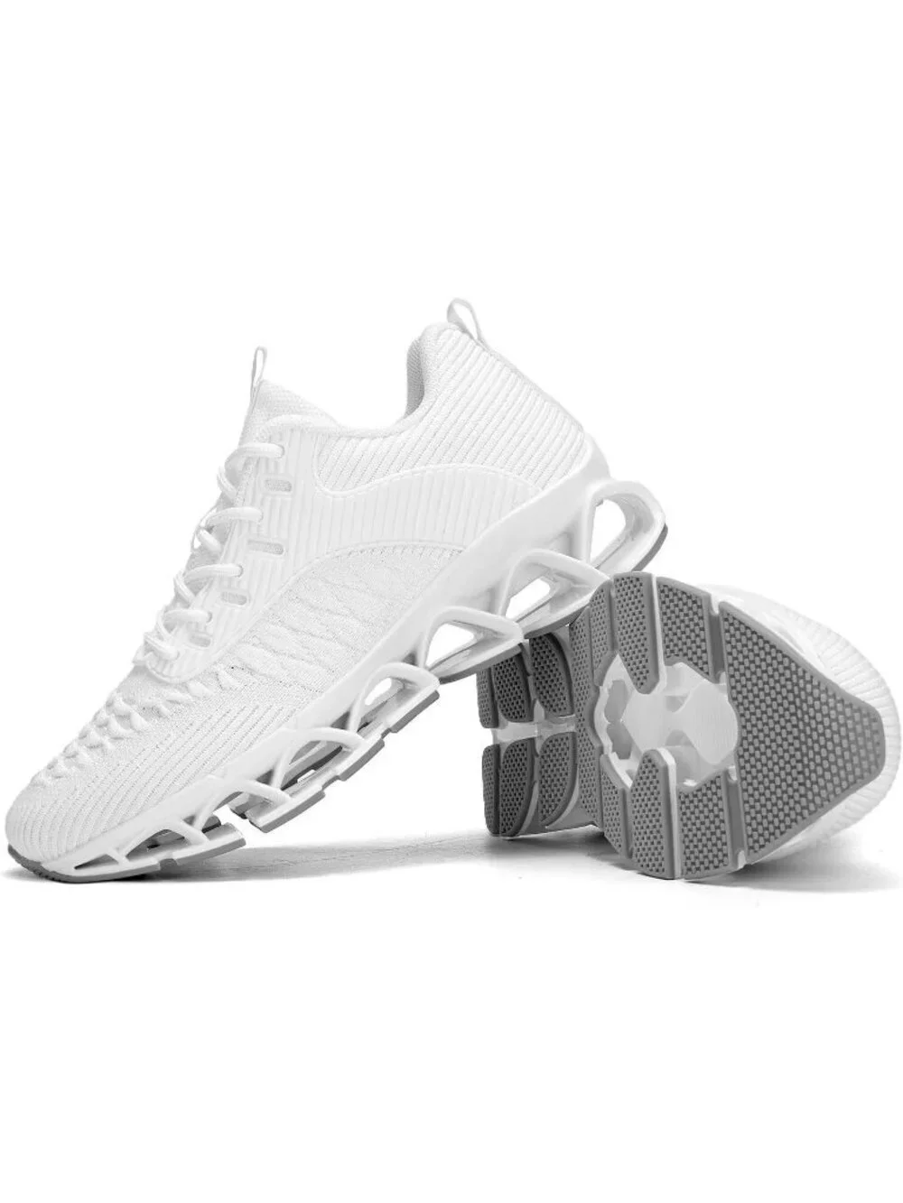 Women's White Blade Mesh Comfort Non Slip Athletic Slip on Fit Sneaker Shoes